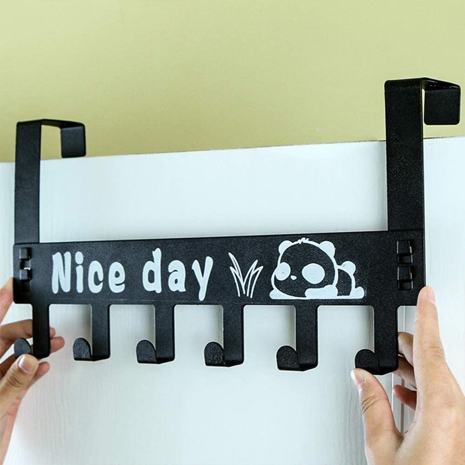 Heavy-Duty Carbon Steel Over Door Hook Rack for Towels & Coats (1 Pc, 6 Hooks) - Shivani Jaswal Heavy-Duty Carbon Steel Over Door Hook Rack for Towels & Coats (1 Pc, 6 Hooks)