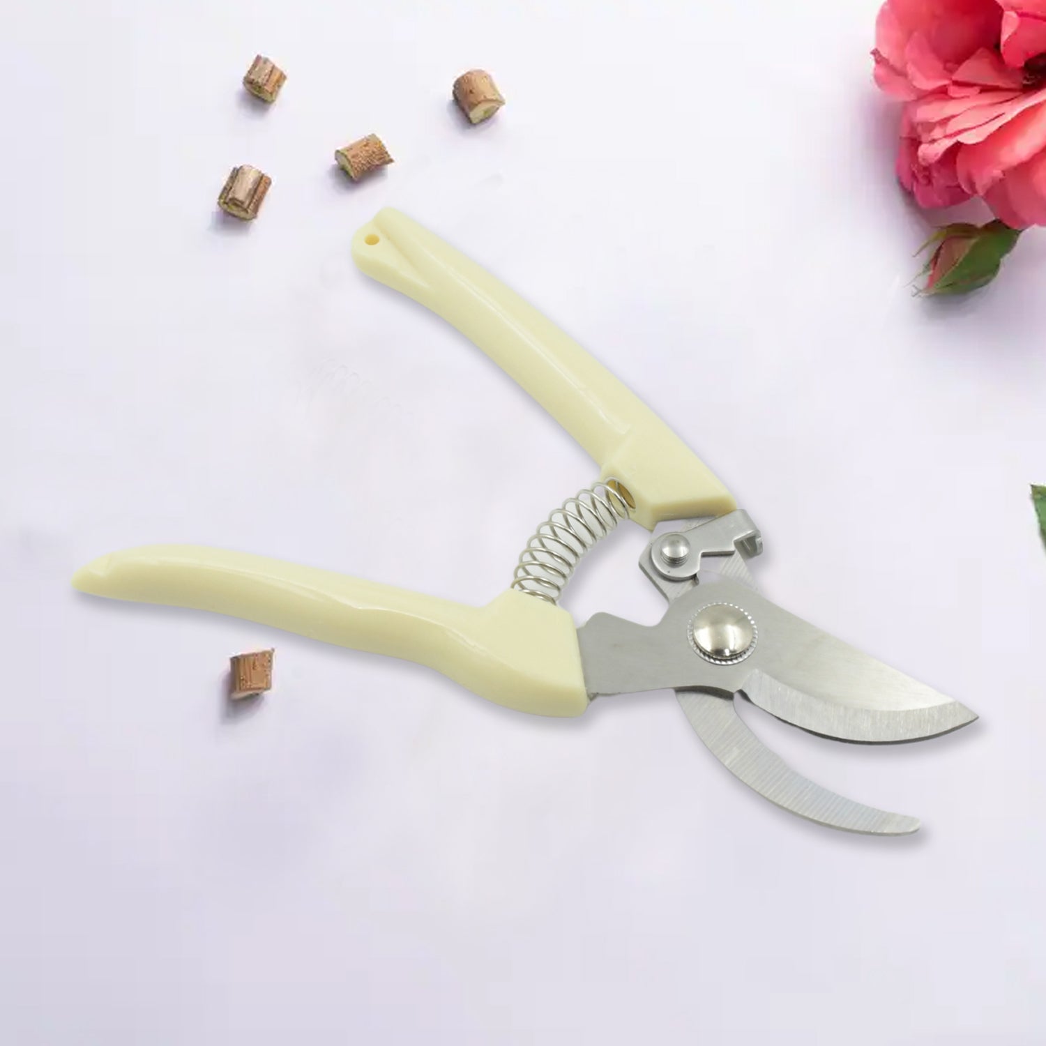 Stainless Steel Pruning Shears with Sharp Blades and Comfortable handle - Durable Hand Pruner for Comfortable and Easy Cutting, Heavy Duty Gardening Cutter Tool Plant Cutter for Home Garden | Wood Bran (1 Pc) - Shivani Jaswal Stainless Steel Pruning Shears with Sharp Blades and Comfortable handle - Durable Hand Pruner for Comfortable and Easy Cutting, Heavy Duty Gardening Cutter Tool Plant Cutter for Home Garden | Wood Bran (1 Pc)