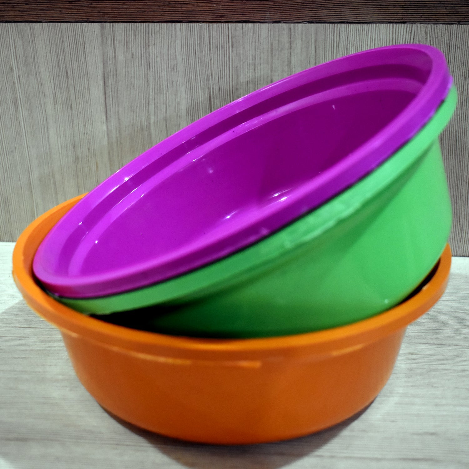 Household Storage Plastic Round Bowl / Tub / Basket / Bucket set - Pack of 3 - Shivani Jaswal Household Storage Plastic Round Bowl / Tub / Basket / Bucket set - Pack of 3