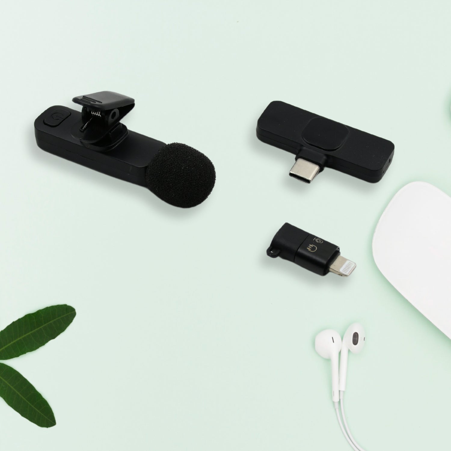 Intelligent Noise Cancelling Live Streaming Clip on Microphone for Type-C & for iPhone with Charging Mini Wireless Lapel Collar Microphone - Shivani Jaswal Intelligent Noise Cancelling Live Streaming Clip on Microphone for Type-C & for iPhone with Charging Mini Wireless Lapel Collar Microphone