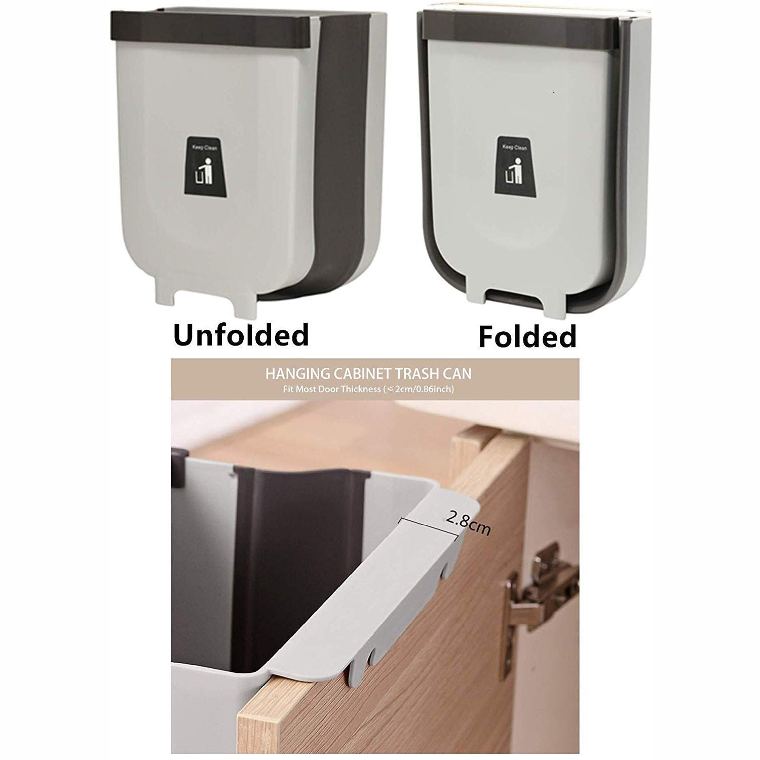 Hanging Trash Can for Kitchen Cabinet Door, Small Collapsible Foldable Waste Bins, Hanging Trash Holder for Bathroom Bedroom Office Car, Portable. - Shivani Jaswal Hanging Trash Can for Kitchen Cabinet Door, Small Collapsible Foldable Waste Bins, Hanging Trash Holder for Bathroom Bedroom Office Car, Portable.
