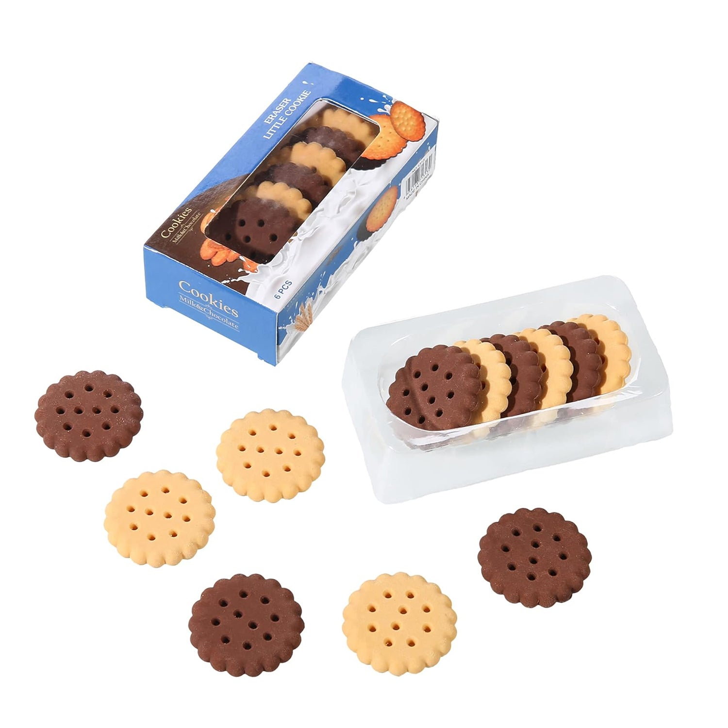 Biscuit-Shaped Erasers | Fun Rubber Stationery for Kids | Creative Birthday Gift Toy (6 Pcs Set) - Shivani Jaswal Biscuit-Shaped Erasers | Fun Rubber Stationery for Kids | Creative Birthday Gift Toy (6 Pcs Set)