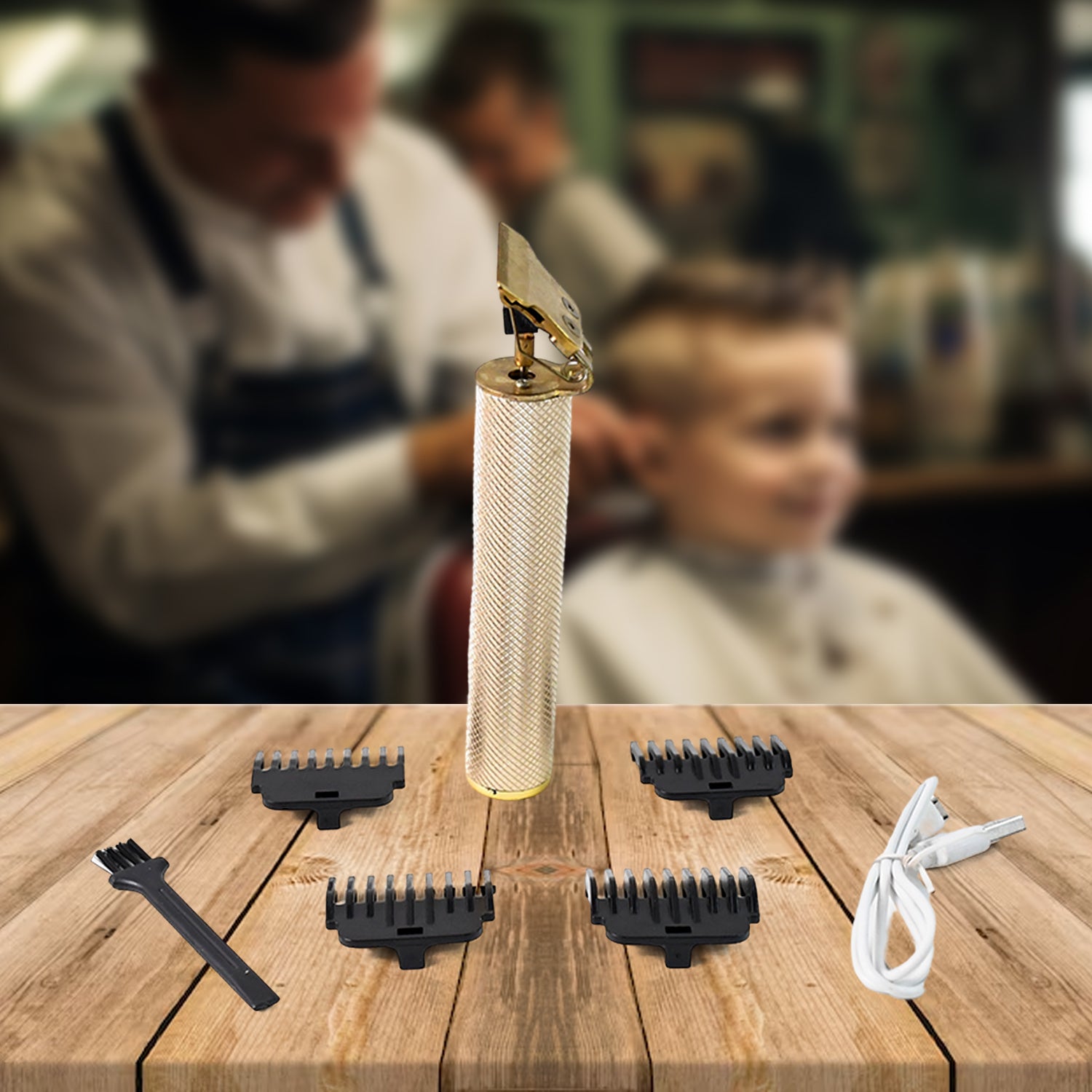 Men's Hair Trimmer & Beard Clipper with 4 Adjustable Blades & Cleaning Brush, Hair accessories - Shivani Jaswal Men's Hair Trimmer & Beard Clipper with 4 Adjustable Blades & Cleaning Brush, Hair accessories