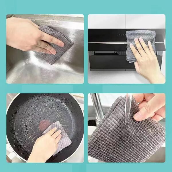 Durable Microfiber Kitchen Scrub Cloth Ã¢â‚¬â€œ Wear-Resistant & Multipurpose Cleaning Cloth (20Ãƒâ€”22cm, 1 Pc)