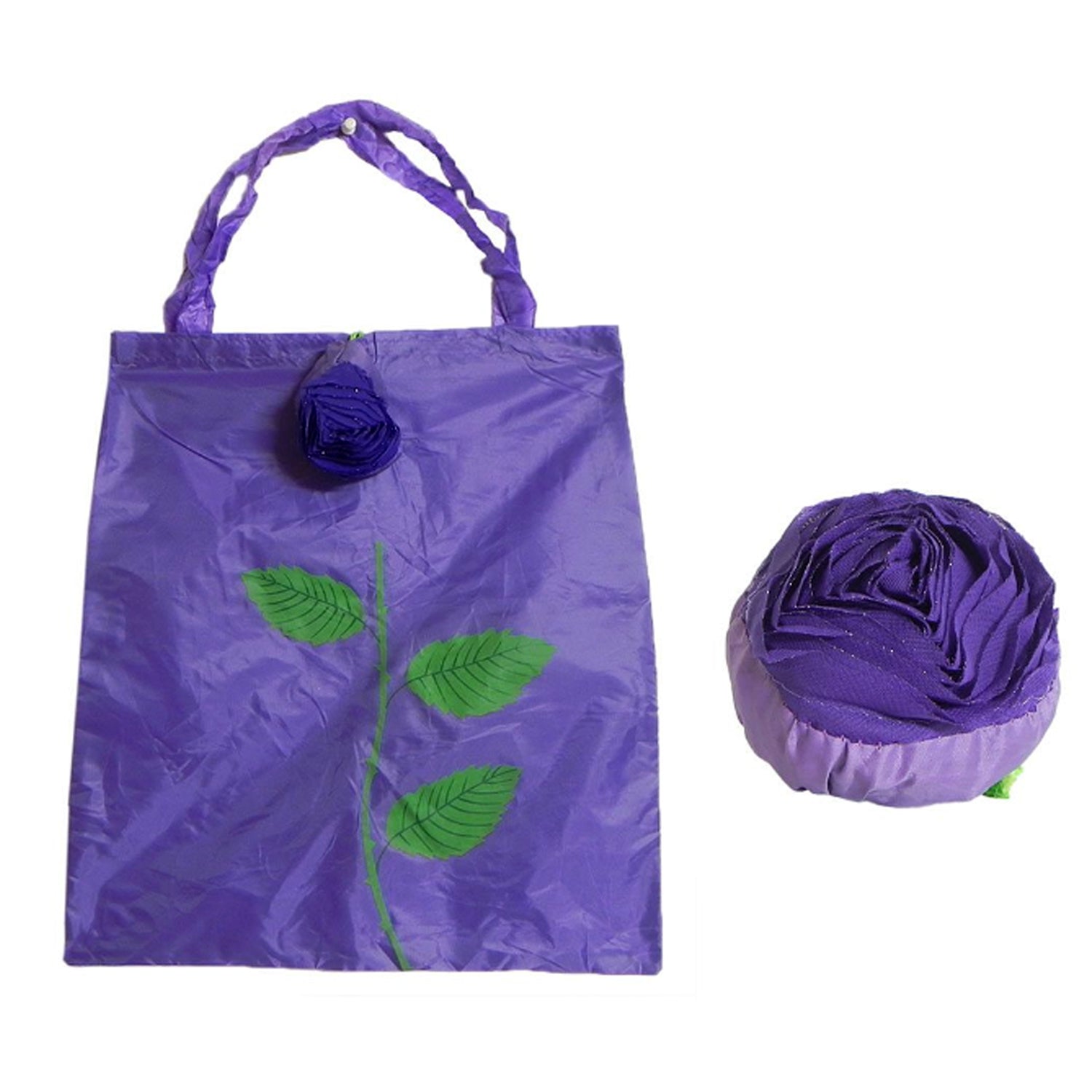 Foldable Nylon Shopping Bag (Rose Design): Reusable, Eco-Friendly (1 Pc) - Shivani Jaswal Foldable Nylon Shopping Bag (Rose Design): Reusable, Eco-Friendly (1 Pc)