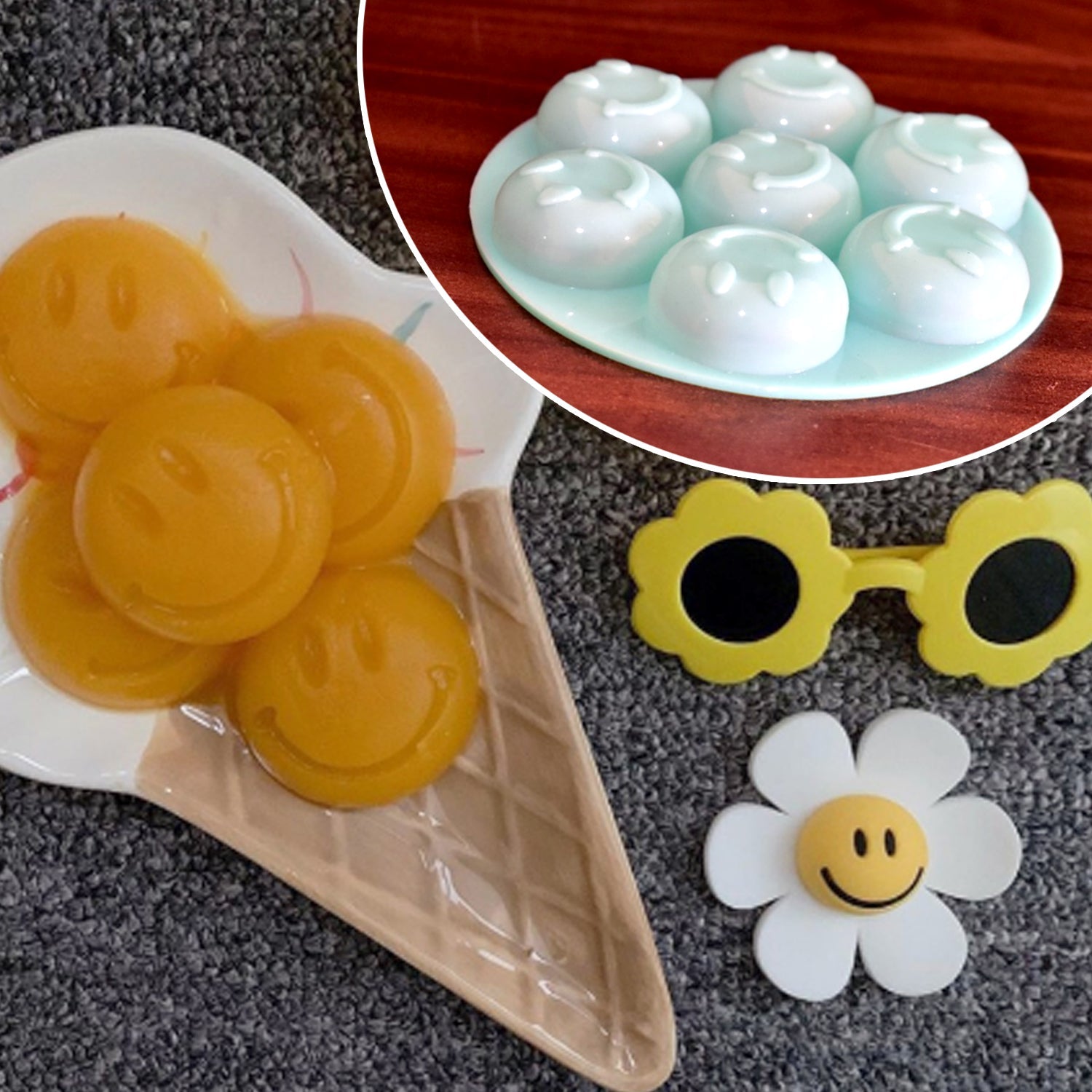 7cavity smiley shape chocolate mold tray cake baking mold Flexible silicone chocolate making tool - Shivani Jaswal 7cavity smiley shape chocolate mold tray cake baking mold Flexible silicone chocolate making tool
