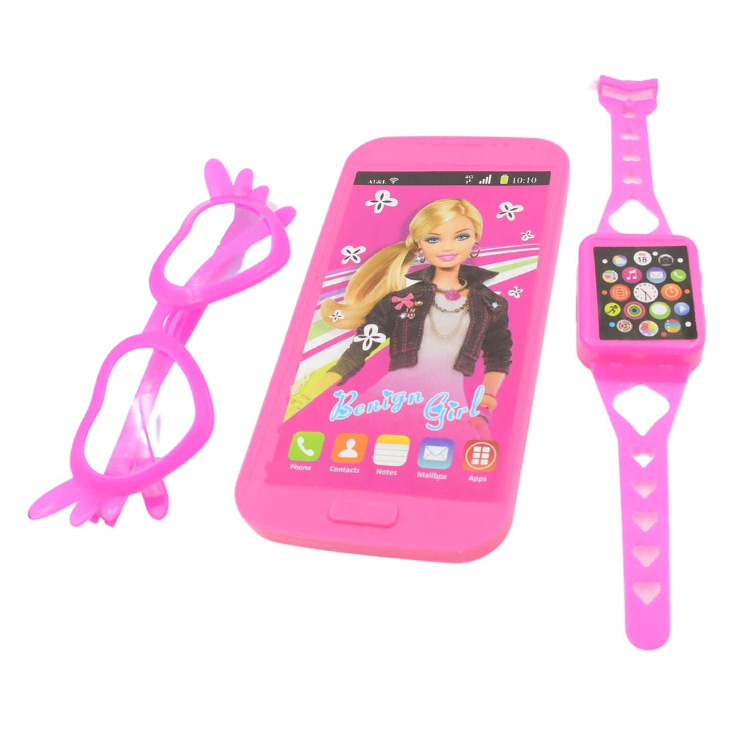 Barbiee Musical Phone, Watch & Glasses Set for Girls – ABS Calling Toy (3-Piece, Battery Not Included) - Shivani Jaswal Barbiee Musical Phone, Watch & Glasses Set for Girls – ABS Calling Toy (3-Piece, Battery Not Included)