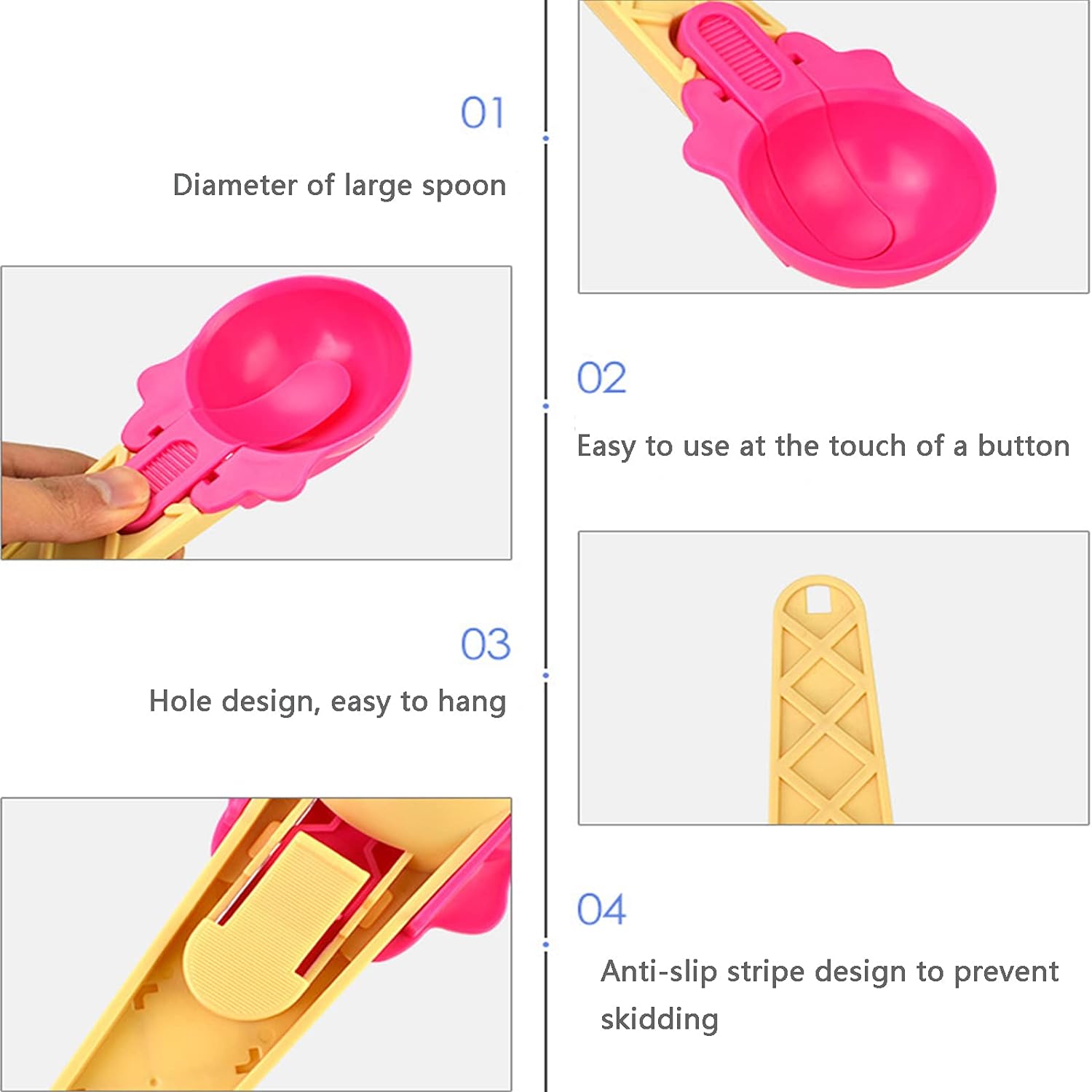 2-Piece Plastic Ice Cream & Watermelon Scooper with Trigger Dipper - Shivani Jaswal 2-Piece Plastic Ice Cream & Watermelon Scooper with Trigger Dipper