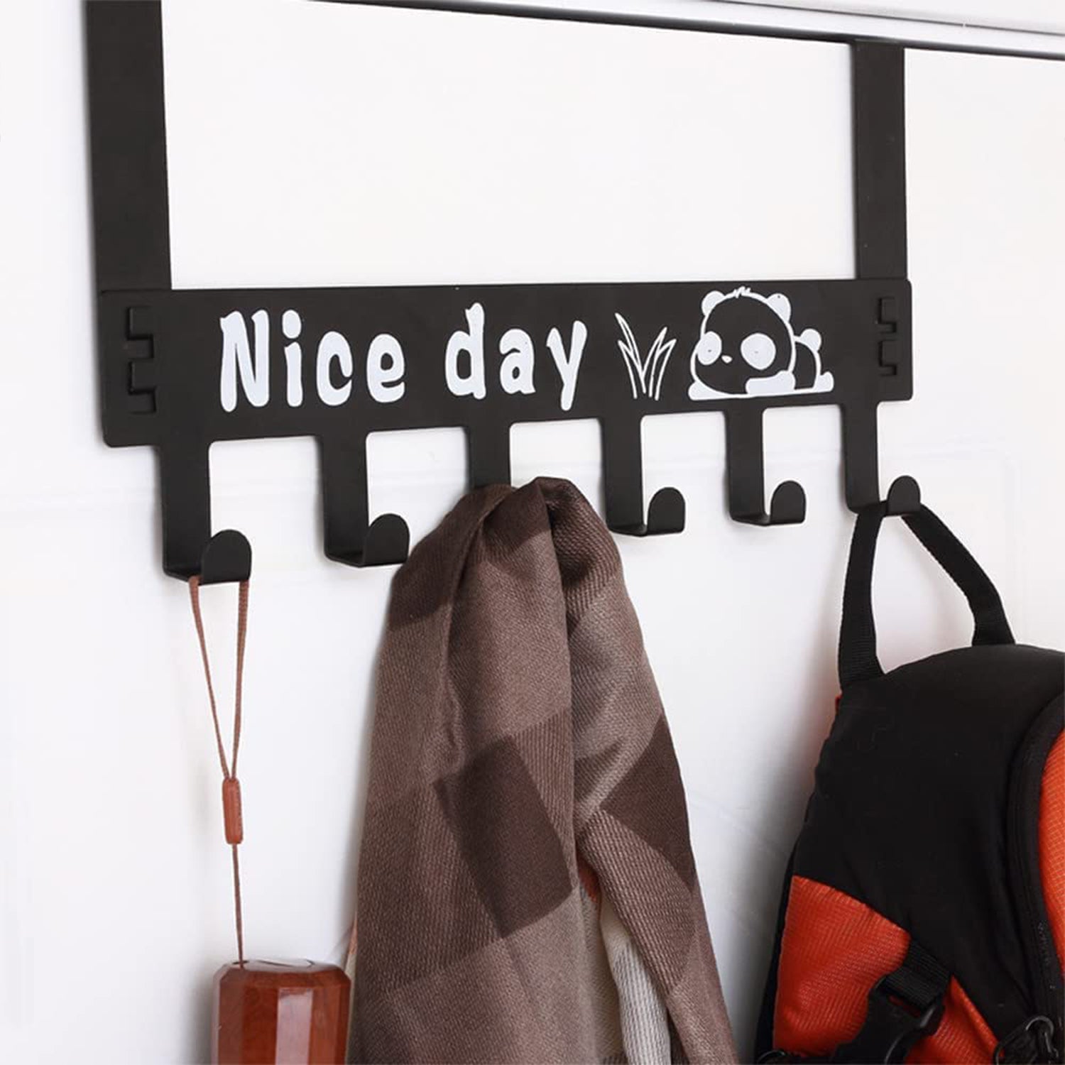 Heavy-Duty Carbon Steel Over Door Hook Rack for Towels & Coats (1 Pc, 6 Hooks) - Shivani Jaswal Heavy-Duty Carbon Steel Over Door Hook Rack for Towels & Coats (1 Pc, 6 Hooks)