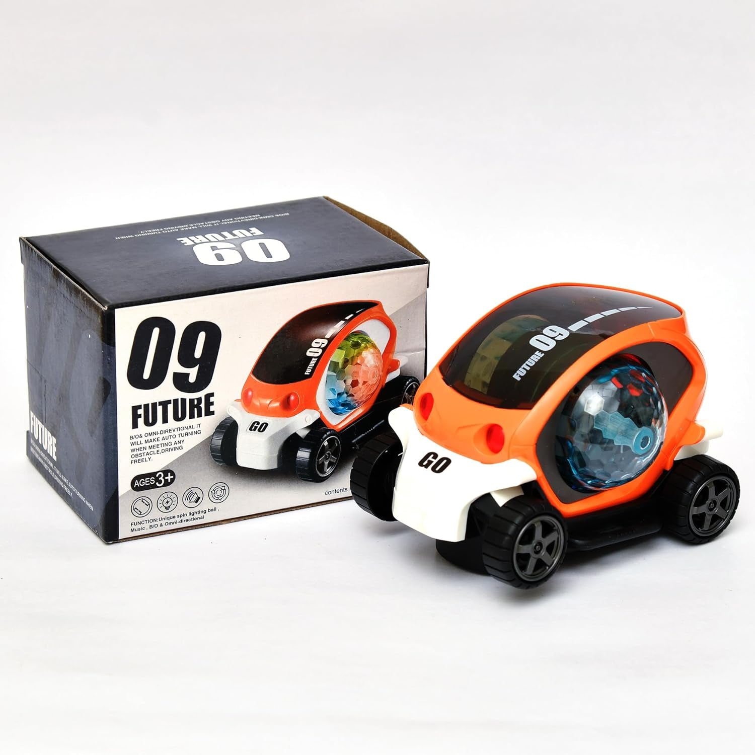 360° Rotating Stunt Car Toy – Bump & Go with 4D Lights, Music & Disco Ball (1 Pc, Battery Not Included) - Shivani Jaswal 360° Rotating Stunt Car Toy – Bump & Go with 4D Lights, Music & Disco Ball (1 Pc, Battery Not Included)
