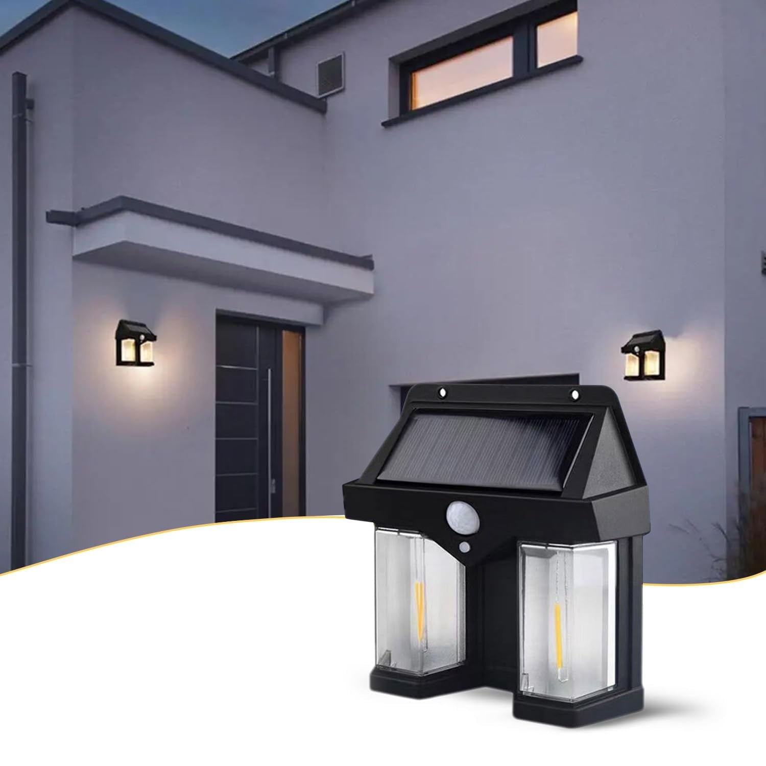 Outdoor Solar Wall Lamp Outdoor Waterproof High Quality Lamp Induction Garden Lamp Garden Villa Night Lamp Double Lamp Light (1 Pc) - Shivani Jaswal Outdoor Solar Wall Lamp Outdoor Waterproof High Quality Lamp Induction Garden Lamp Garden Villa Night Lamp Double Lamp Light (1 Pc)