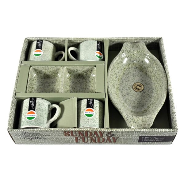 Sunday Funday 6-Piece Tea Set Ã¢â‚¬â€œ Platter & Dual Bowl