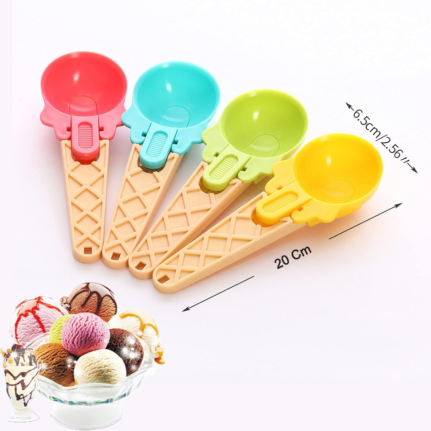 2-Piece Plastic Ice Cream & Watermelon Scooper with Trigger Dipper - Shivani Jaswal 2-Piece Plastic Ice Cream & Watermelon Scooper with Trigger Dipper