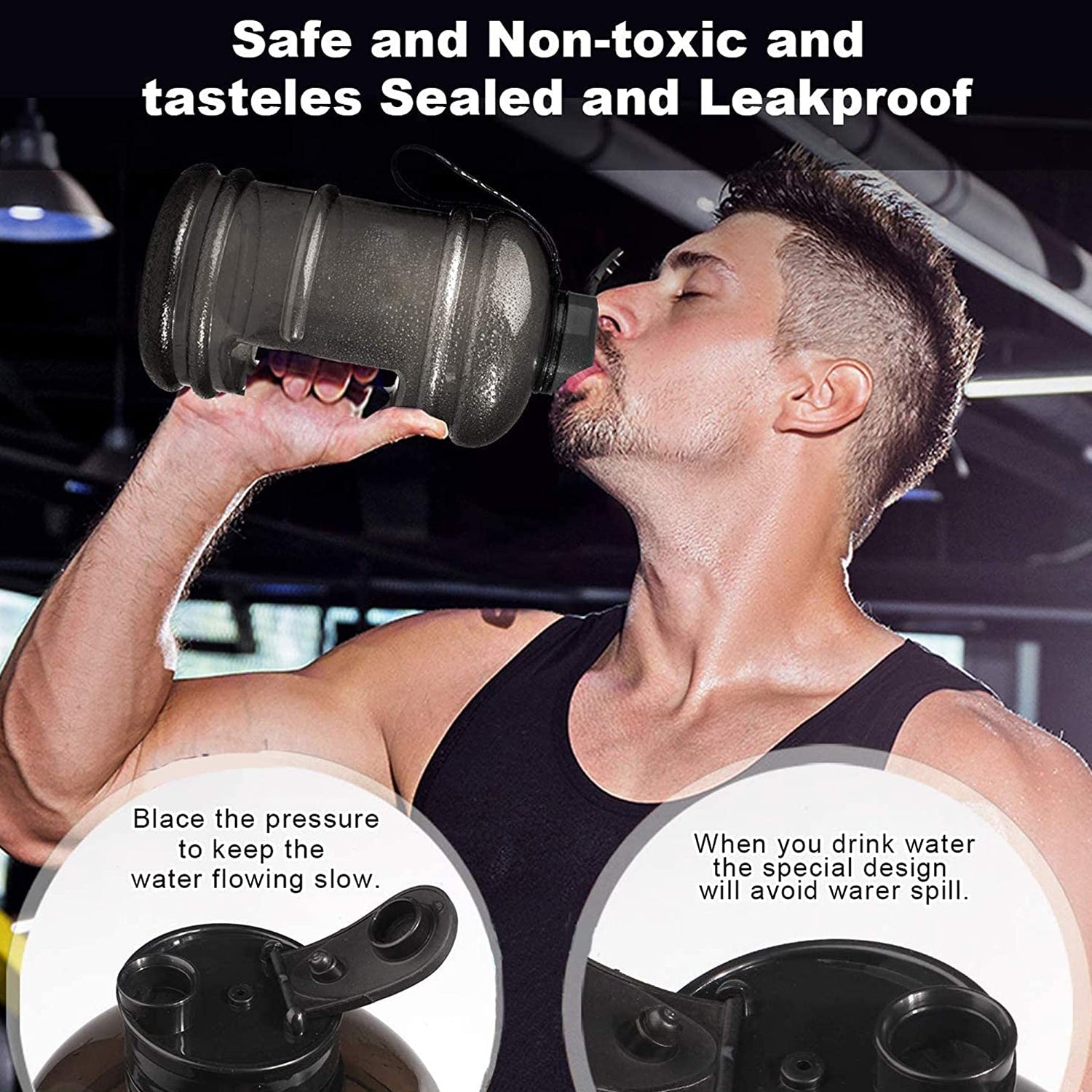 Sports Gym 1.5 Liters Gallon Water Bottle with Mixer and Strainer - Shivani Jaswal Sports Gym 1.5 Liters Gallon Water Bottle with Mixer and Strainer