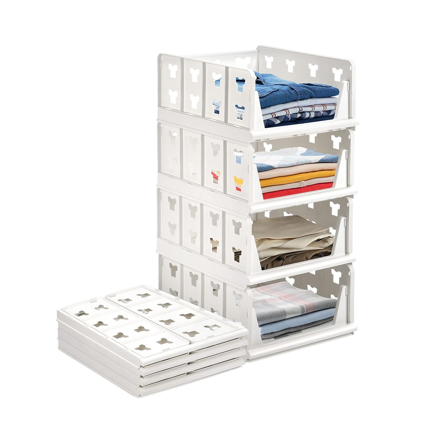 4-Layer Stackable Foldable Storage Organizer Cart for Kitchen, Closet, Bedroom & Bathroom - Shivani Jaswal 4-Layer Stackable Foldable Storage Organizer Cart for Kitchen, Closet, Bedroom & Bathroom