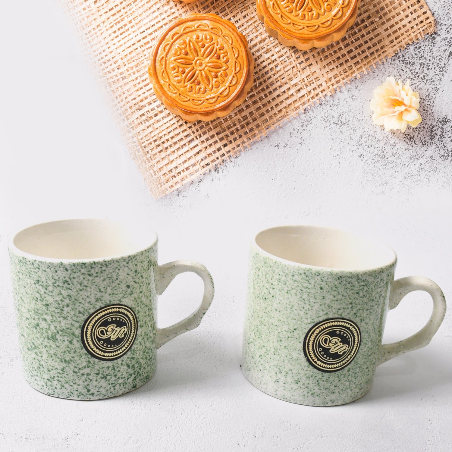 Ceramic Tea/Coffee Cup Set - Alpino 3-Piece with 2-Compartment Serving Platter (BPA-Free) - Shivani Jaswal Ceramic Tea/Coffee Cup Set - Alpino 3-Piece with 2-Compartment Serving Platter (BPA-Free)