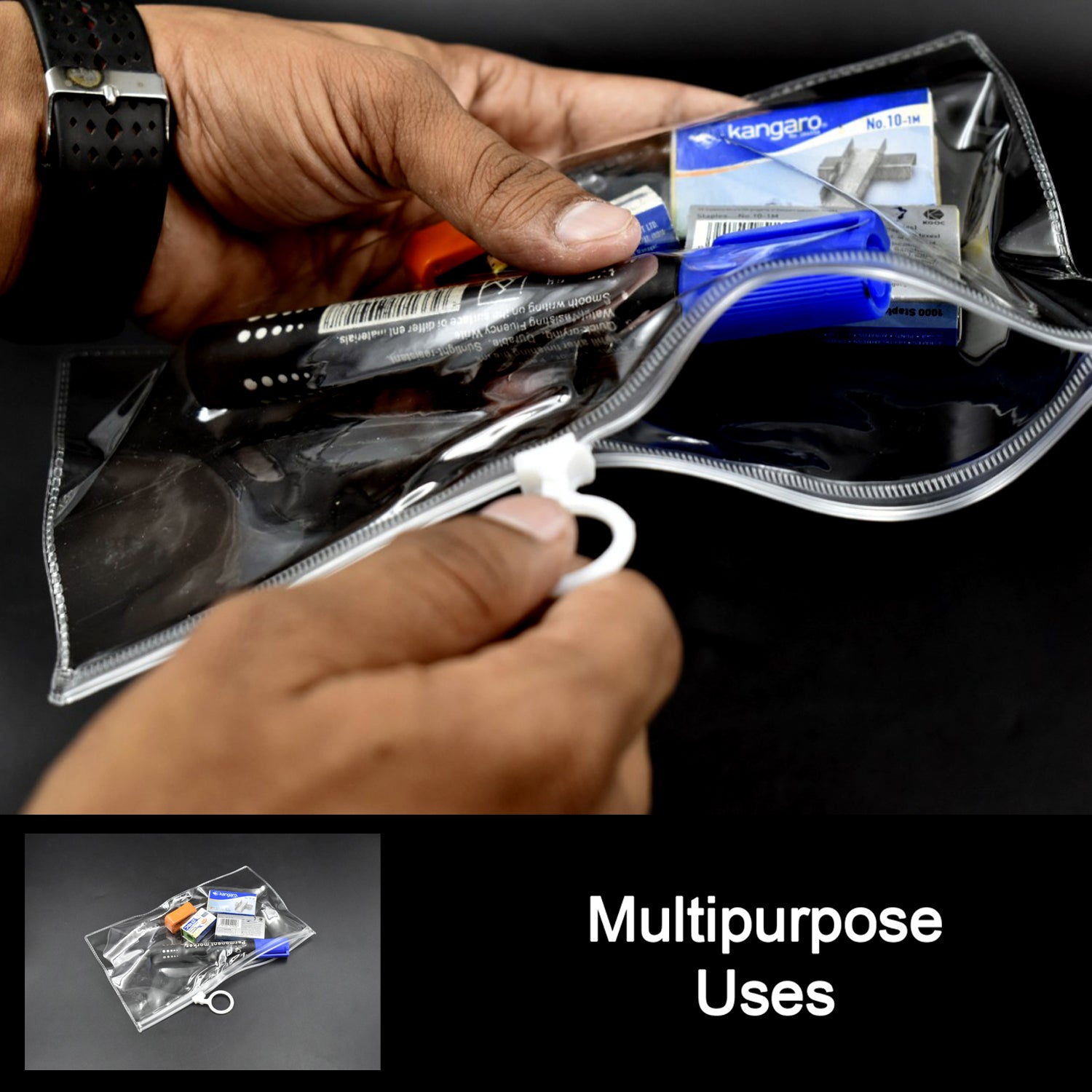 20 Pc Transparent Pouch For Carrying Stationary Stuffs And All By The Students. - Shivani Jaswal 20 Pc Transparent Pouch For Carrying Stationary Stuffs And All By The Students.