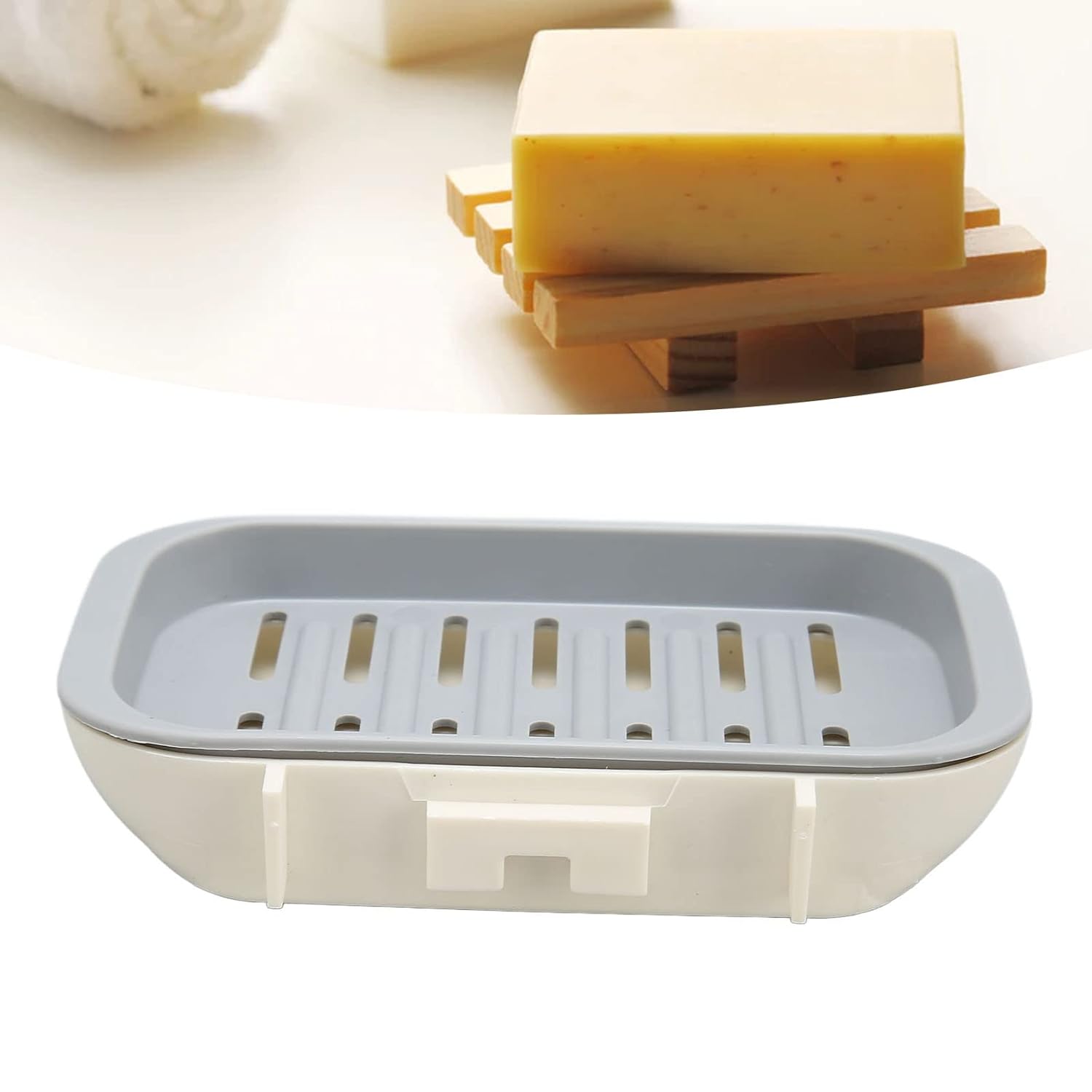 Bathroom Soap Holder, Soap Dish Container, Soap Case for Water Draining, Soap Holder Tray with Adhesive Sticker - Shivani Jaswal Bathroom Soap Holder, Soap Dish Container, Soap Case for Water Draining, Soap Holder Tray with Adhesive Sticker