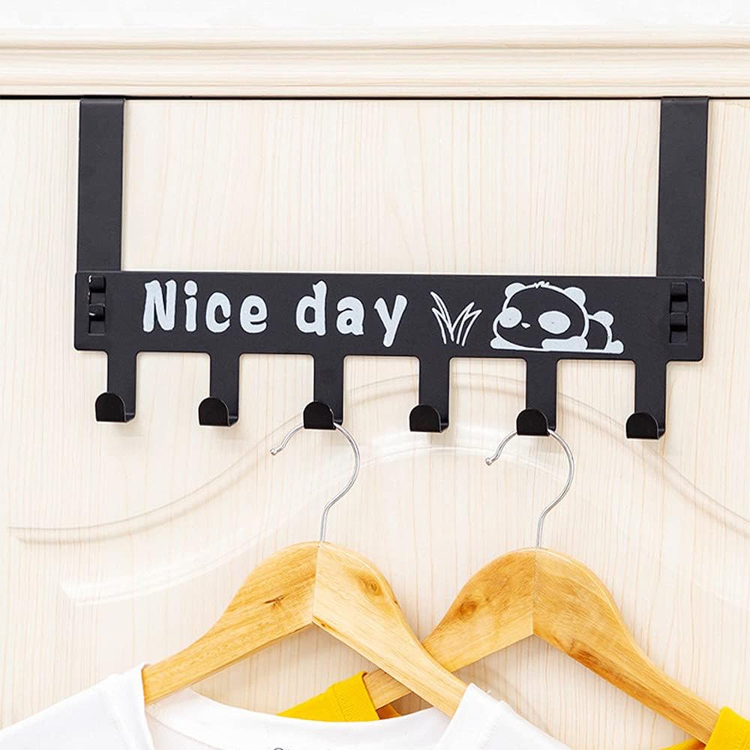 Heavy-Duty Carbon Steel Over Door Hook Rack for Towels & Coats (1 Pc, 6 Hooks) - Shivani Jaswal Heavy-Duty Carbon Steel Over Door Hook Rack for Towels & Coats (1 Pc, 6 Hooks)