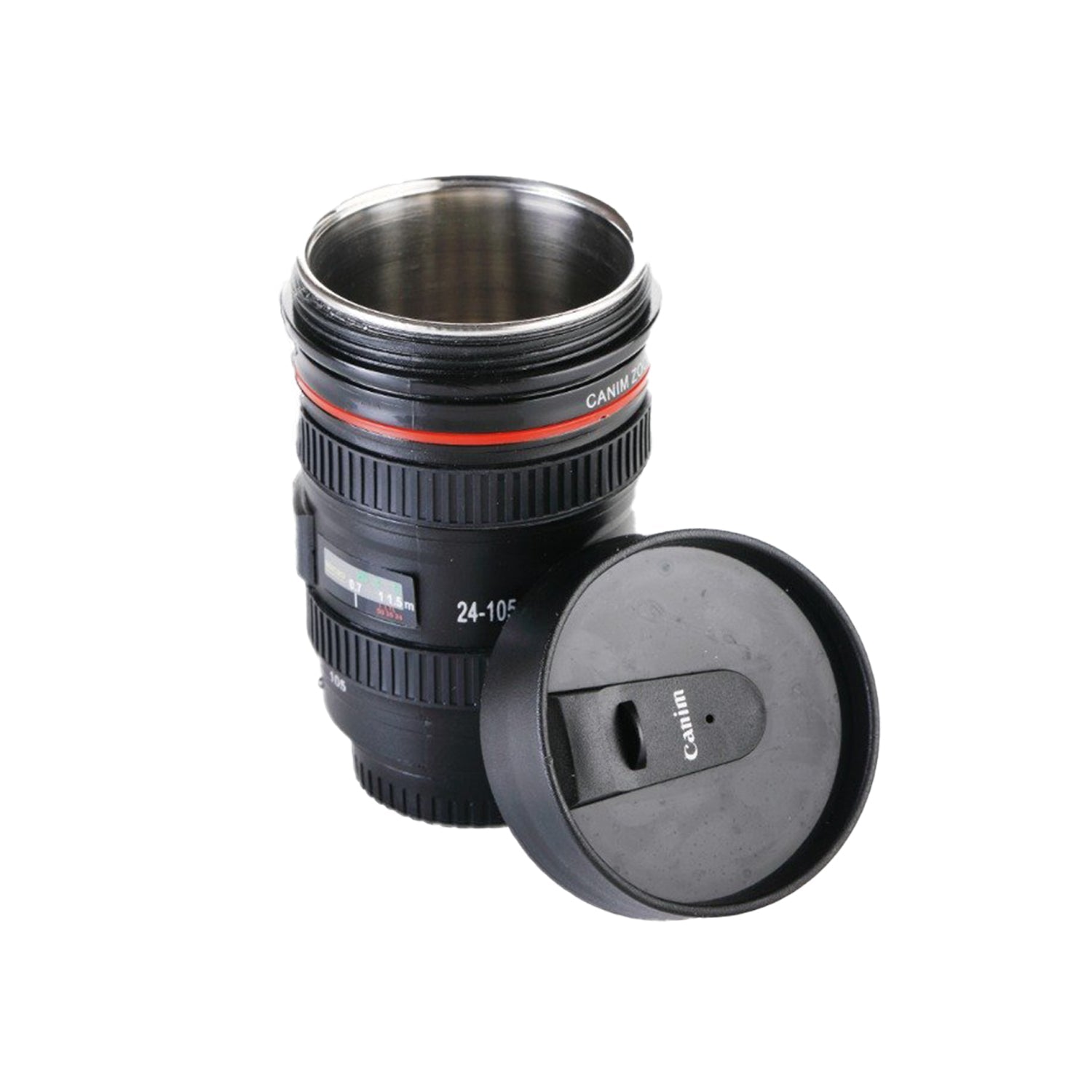 Camera Lens Shaped Coffee Mug Flask With Lid - Shivani Jaswal Camera Lens Shaped Coffee Mug Flask With Lid