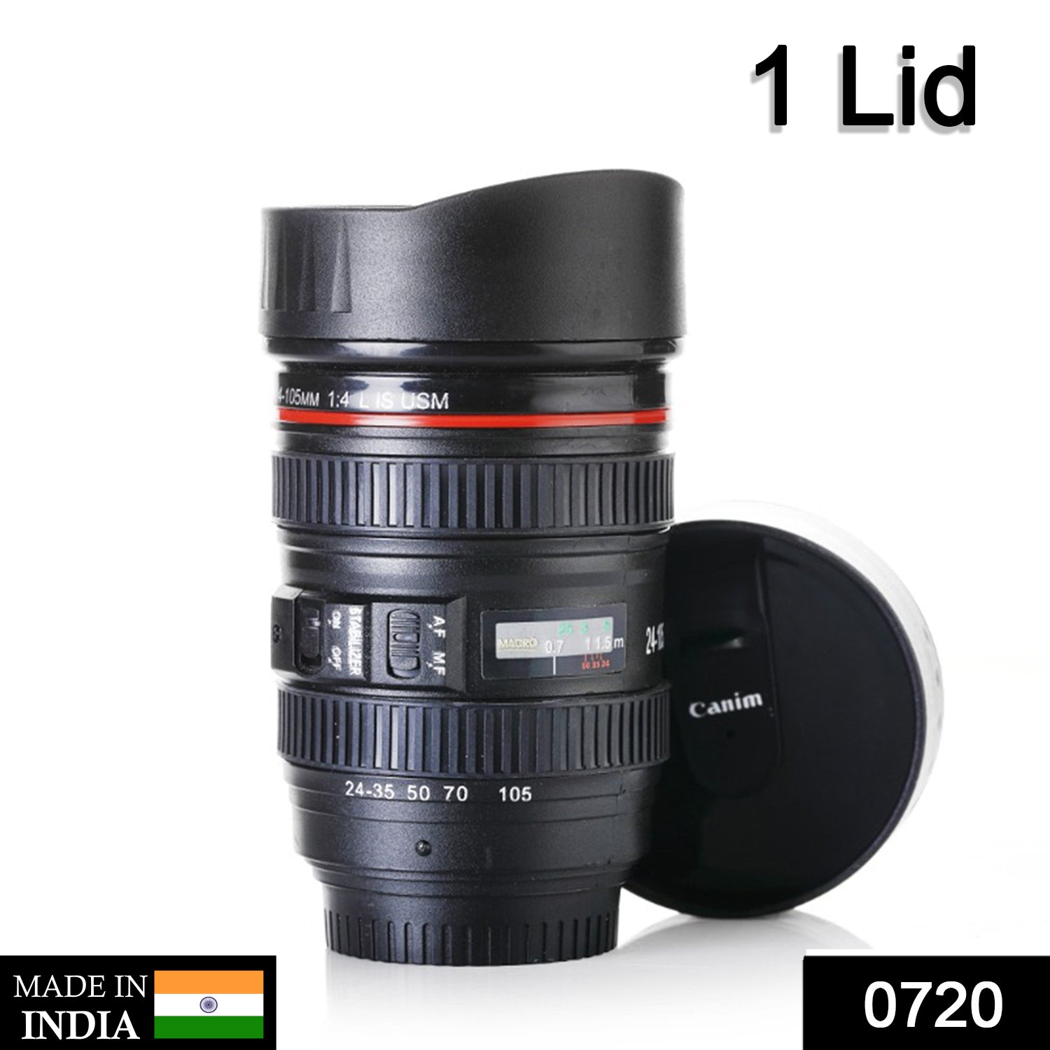 Camera Lens Shaped Coffee Mug Flask With Lid - Shivani Jaswal Camera Lens Shaped Coffee Mug Flask With Lid