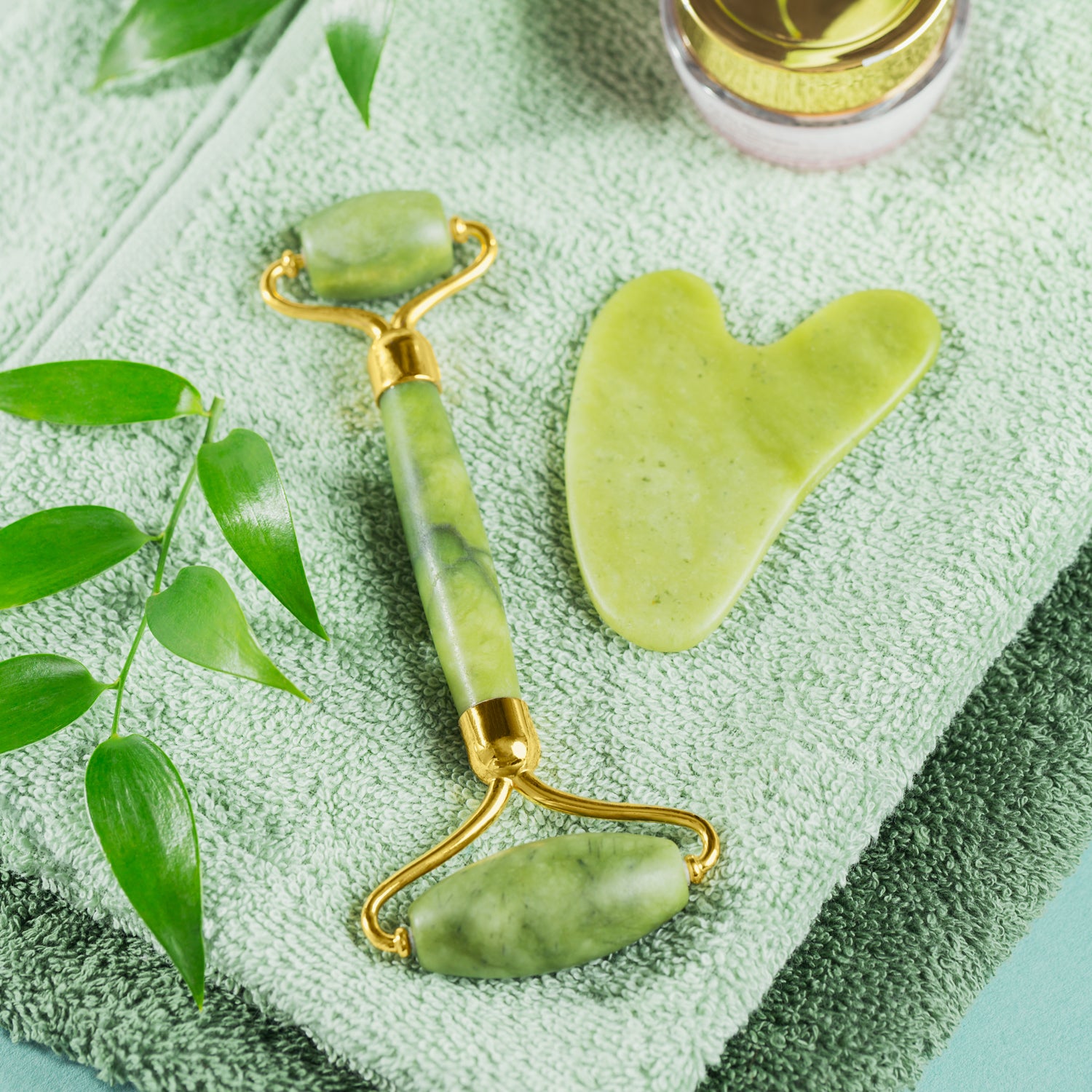 Jade Roller & Gua Sha Set – Natural Face Massager for Anti-Aging, Glowing Skin & Face Shaping (1 Pc) - Shivani Jaswal Jade Roller & Gua Sha Set – Natural Face Massager for Anti-Aging, Glowing Skin & Face Shaping (1 Pc)