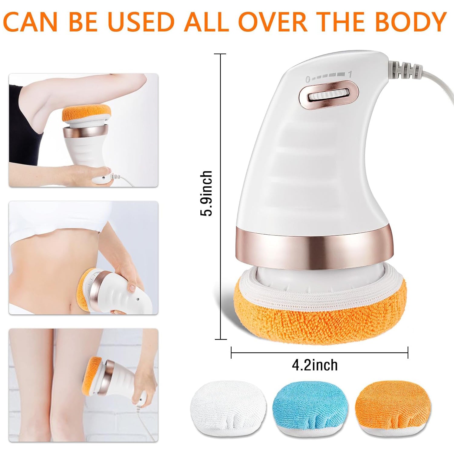 Body Sculpting Massager with 3 Pads, Adjustable Speed, Handheld Electric Massager for Full Body (1 Pc) - Shivani Jaswal Body Sculpting Massager with 3 Pads, Adjustable Speed, Handheld Electric Massager for Full Body (1 Pc)