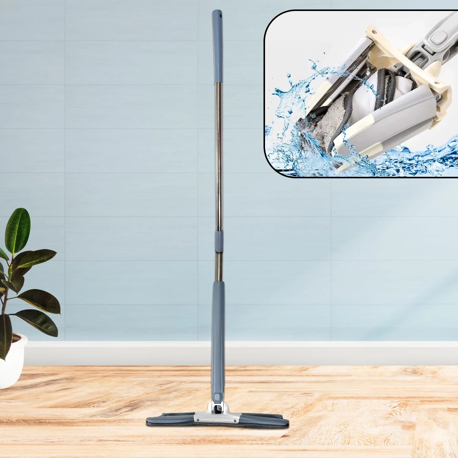 Adjustable 360° Flat Hand Mop: Floors, Walls, Ceilings (Easy Squeeze) - Shivani Jaswal Adjustable 360° Flat Hand Mop: Floors, Walls, Ceilings (Easy Squeeze)