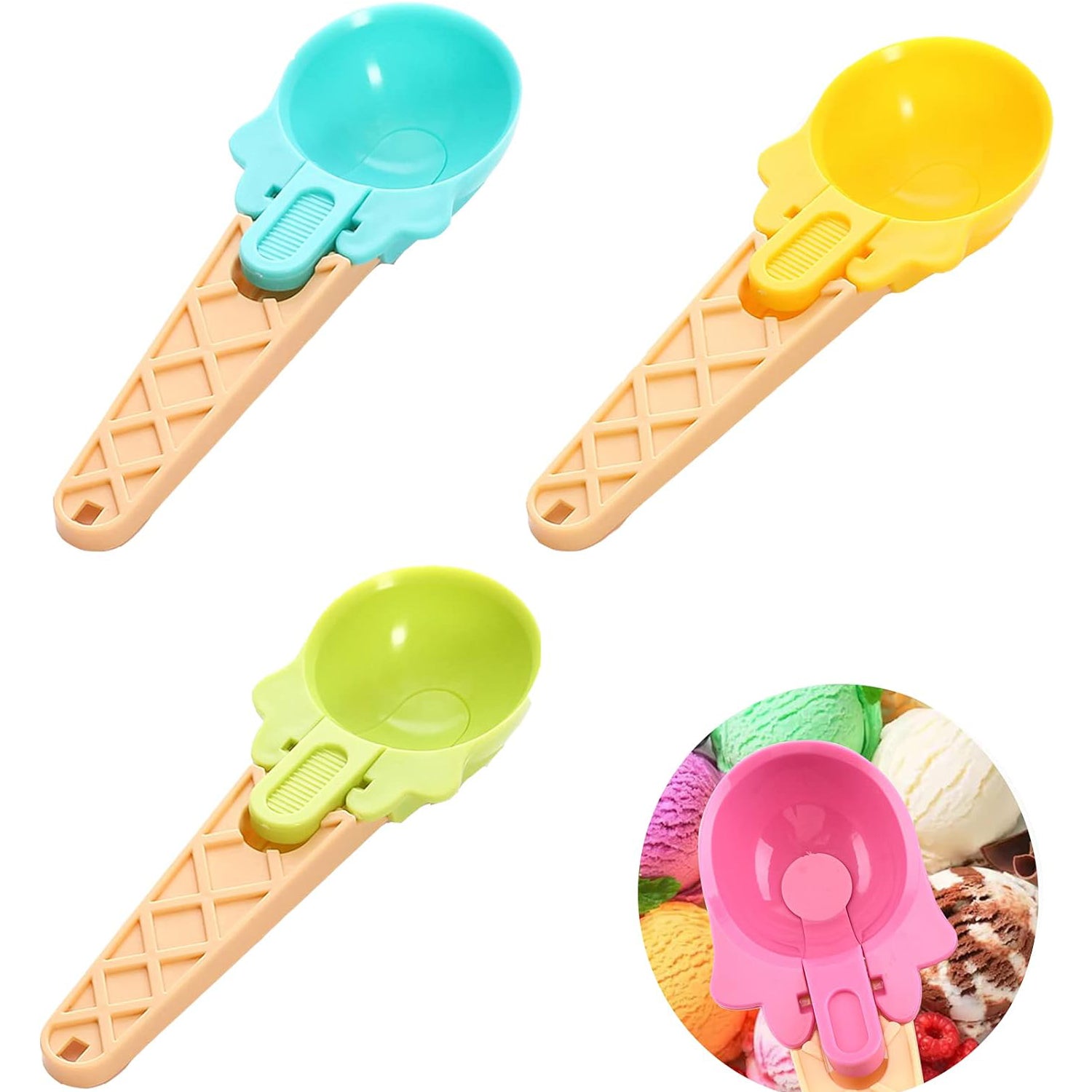 2-Piece Plastic Ice Cream & Watermelon Scooper with Trigger Dipper - Shivani Jaswal 2-Piece Plastic Ice Cream & Watermelon Scooper with Trigger Dipper