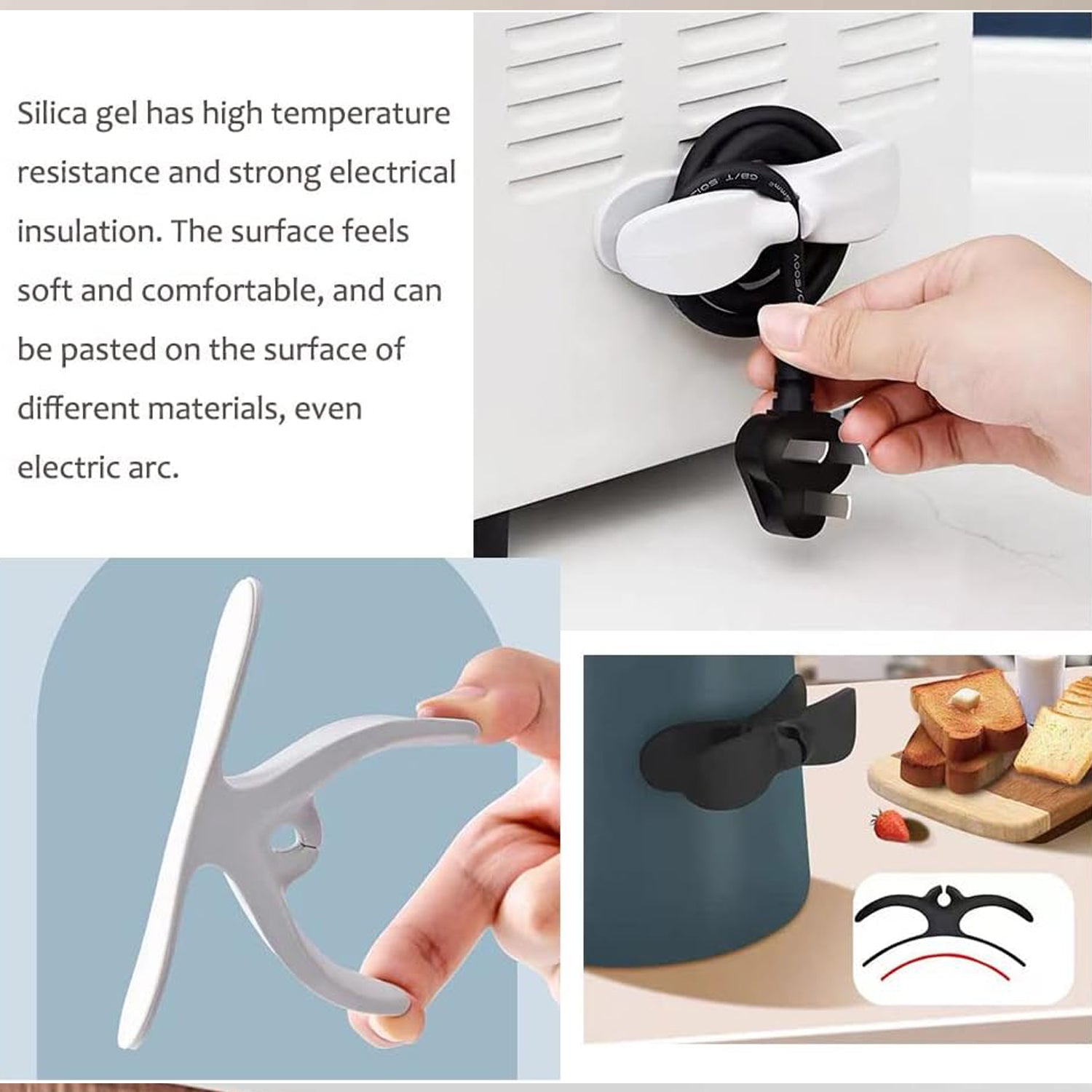 Power Plug Holder Organizer for Appliances Tidy Cord Winder Cable Organizer Self Adhesive Wire Wrap Holder for Coffee Maker Pressure Etc (1 Pc / 8x3 Cm / Small) - Shivani Jaswal Power Plug Holder Organizer for Appliances Tidy Cord Winder Cable Organizer Self Adhesive Wire Wrap Holder for Coffee Maker Pressure Etc (1 Pc / 8x3 Cm / Small)