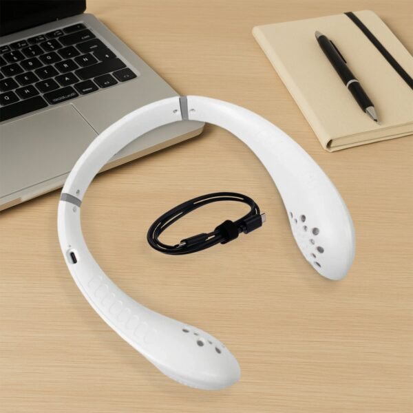 Portable USB Rechargeable Neck Fan Ã¢â‚¬â€œ Wearable, 3 Speeds, Headphone Design