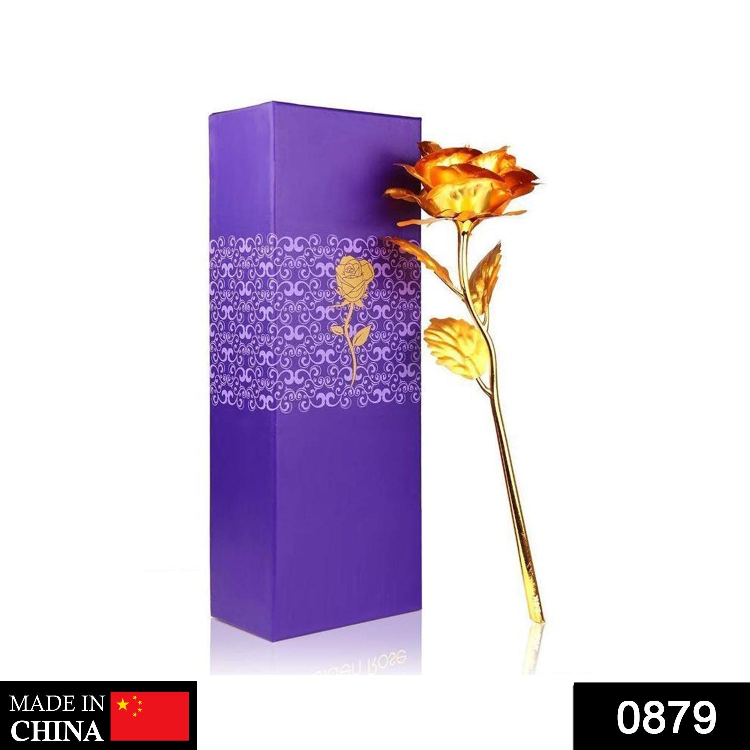 24K Artificial Golden Rose / Gold Red Rose with Gift Box (10 inches) - Shivani Jaswal 24K Artificial Golden Rose / Gold Red Rose with Gift Box (10 inches)