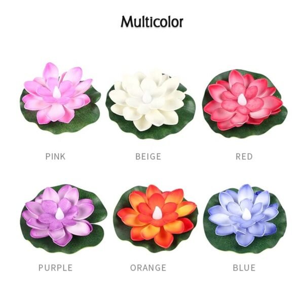 Smokeless LED Lotus Candles (2 Pc): Indoor/Outdoor DÃƒÂ©cor