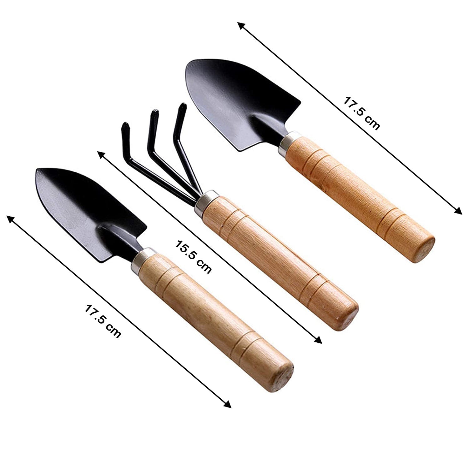 Small sized Hand Cultivator, Small Trowel, Garden Fork (Set of 3) - Shivani Jaswal Small sized Hand Cultivator, Small Trowel, Garden Fork (Set of 3)