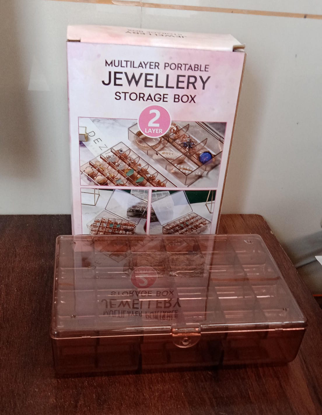 2 layer Acrylic Jewelry Storage Box Dustproof Earring Box, Storage Box Portable Nail Art Storage Case, 24-Grid Small and 6-Grid Big case Makeup Vanity Box (1 Pc / 30 Compartment) - Shivani Jaswal 2 layer Acrylic Jewelry Storage Box Dustproof Earring Box, Storage Box Portable Nail Art Storage Case, 24-Grid Small and 6-Grid Big case Makeup Vanity Box (1 Pc / 30 Compartment)