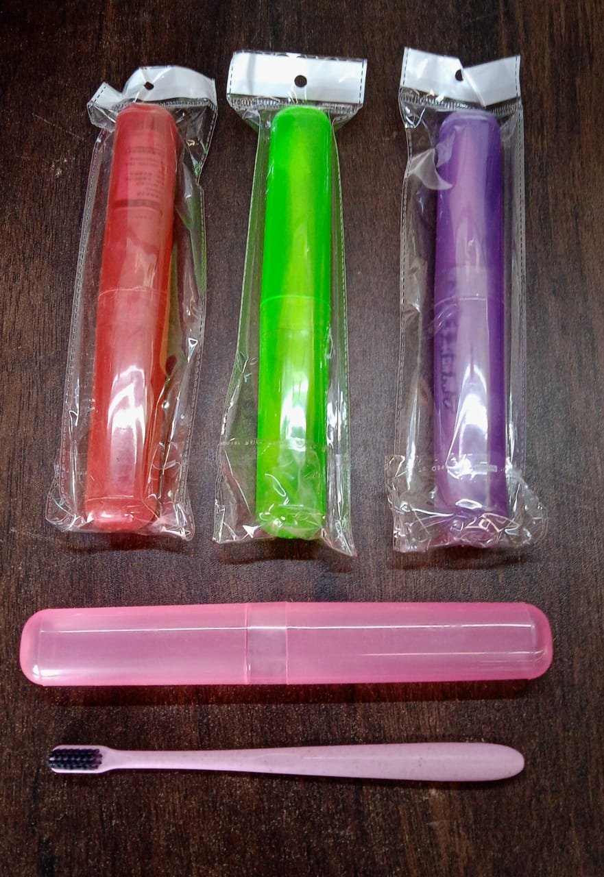 Soft Toothbrush With Toothbrush Cover Cleaner Scraper for Men and Women, Kids, Adults Plastic Toothbrush Cover / Case / Holder (1 Pc / Mix Color) - Shivani Jaswal Soft Toothbrush With Toothbrush Cover Cleaner Scraper for Men and Women, Kids, Adults Plastic Toothbrush Cover / Case / Holder (1 Pc / Mix Color)