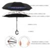 Plain design Windproof Upside Down Reverse Umbrella with C-Shaped Handle