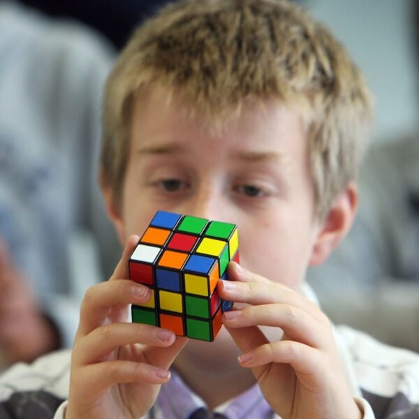 Plastic Fancy 3x3 Small Cube Puzzles Game - 2 Pieces (Multicolour)