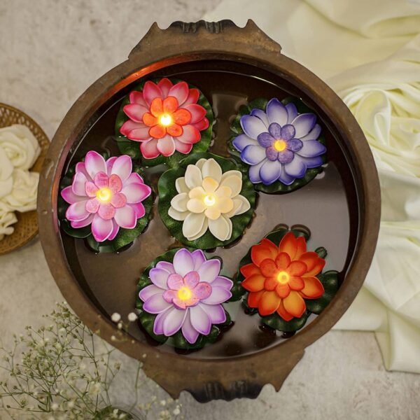 Smokeless LED Lotus Candles (2 Pc): Indoor/Outdoor DÃƒÂ©cor
