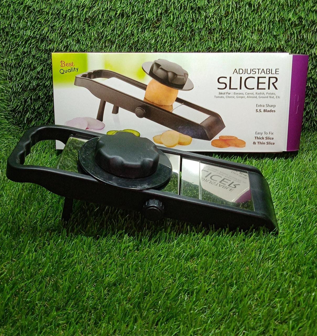 Adjustable Multipurpose Potato / Onion Slicer and Grater - Shivani Jaswal Adjustable Multipurpose Potato / Onion Slicer and Grater