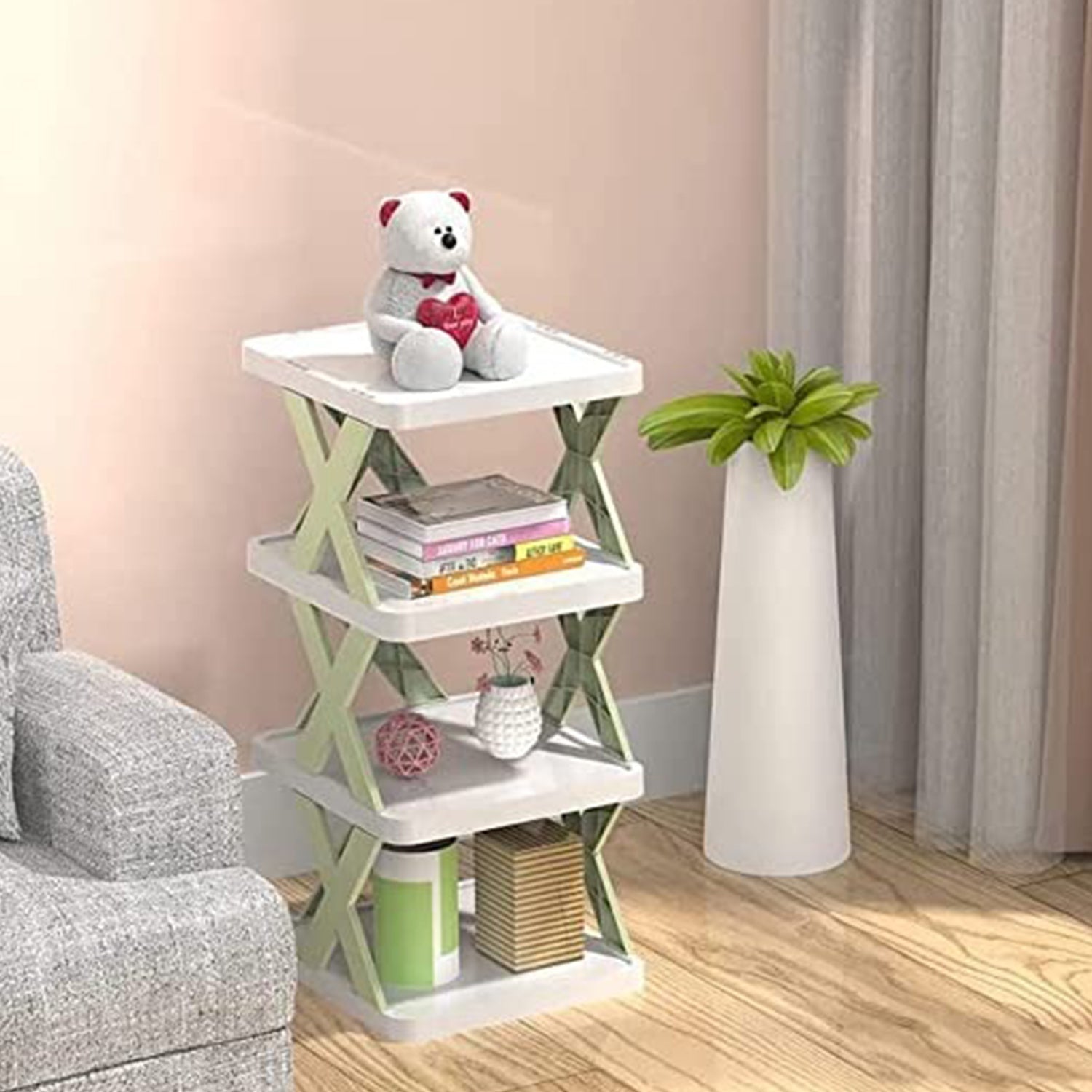 4 LAYER SHOES STAND, SHOE TOWER RACK SUIT FOR SMALL SPACES, CLOSET, SMALL ENTRYWAY, EASY ASSEMBLY AND STABLE IN STRUCTURE, CORNER STORAGE CABINET FOR SAVING SPACE - Shivani Jaswal 4 LAYER SHOES STAND, SHOE TOWER RACK SUIT FOR SMALL SPACES, CLOSET, SMALL ENTRYWAY, EASY ASSEMBLY AND STABLE IN STRUCTURE, CORNER STORAGE CABINET FOR SAVING SPACE