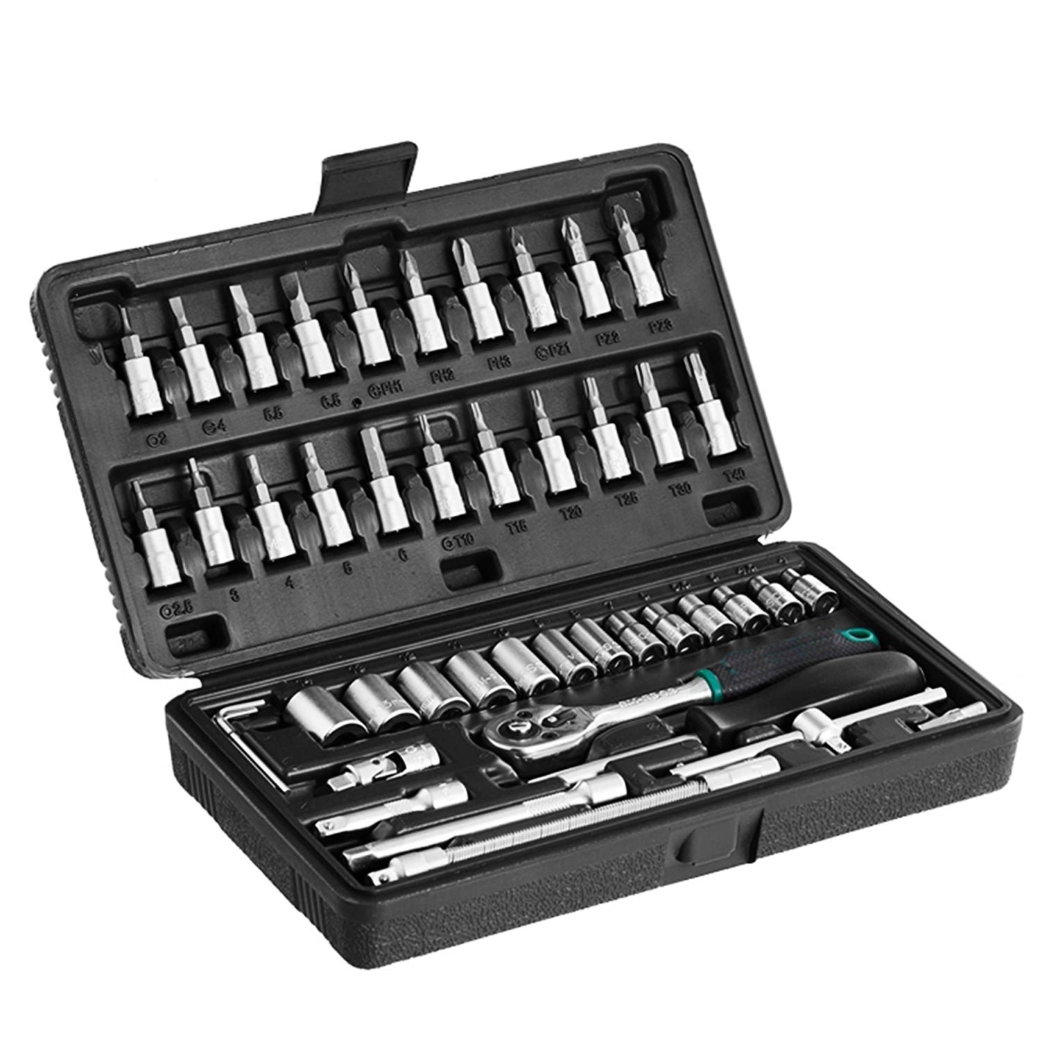46pcs Metal 1 / 4"" Socket Set (Black, 46pcs) - Shivani Jaswal 46pcs Metal 1 / 4"" Socket Set (Black, 46pcs)