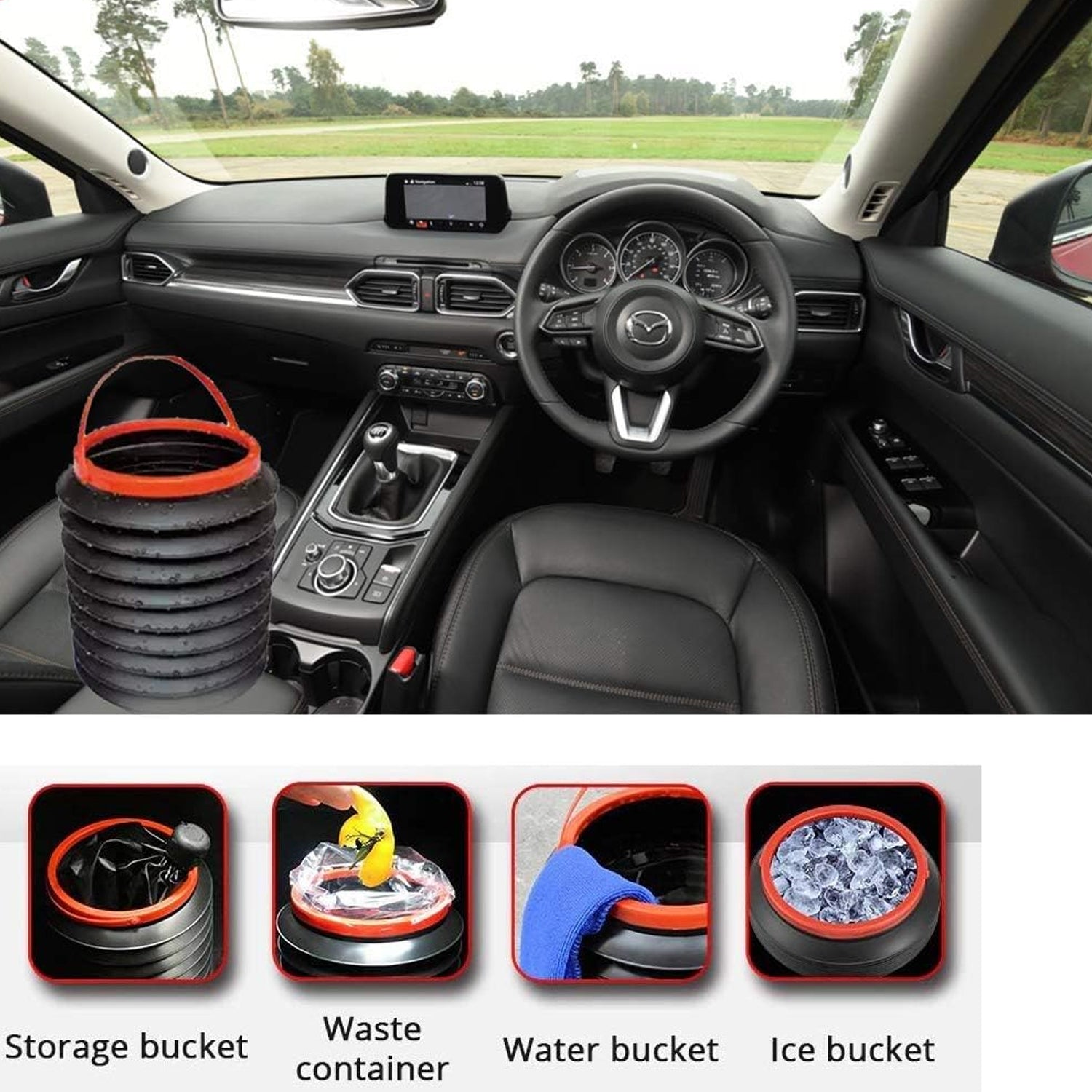 Foldable Storage Bucket , Water Container & Dustbin Multiuse Bucket For Home , Car & Kitchen Use Bucket - Shivani Jaswal Foldable Storage Bucket , Water Container & Dustbin Multiuse Bucket For Home , Car & Kitchen Use Bucket