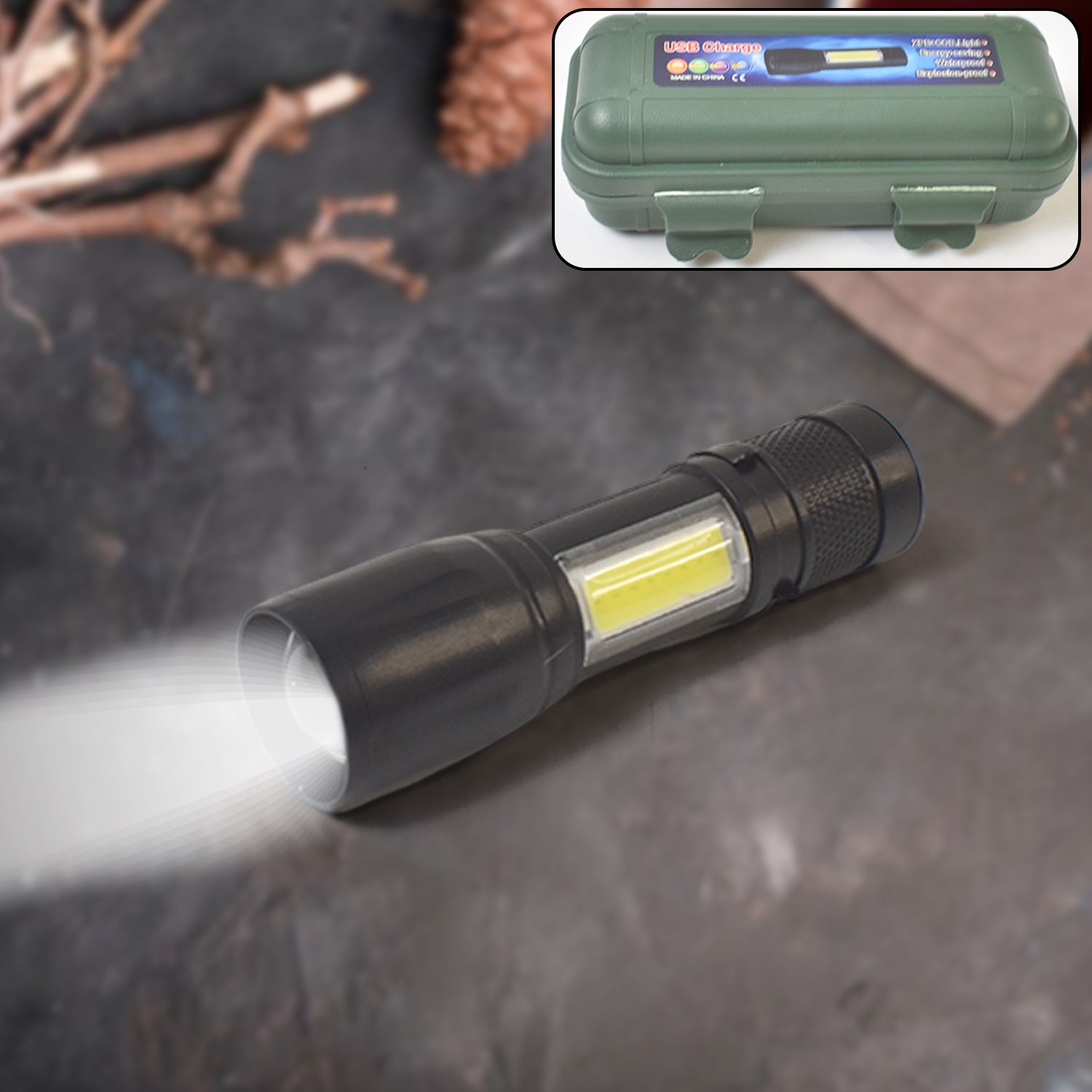 LED USB Rechargeable Mini Flashlight – Ultra-Bright Zoom & COB Side Lantern, Tactical Emergency Light - Shivani Jaswal LED USB Rechargeable Mini Flashlight – Ultra-Bright Zoom & COB Side Lantern, Tactical Emergency Light