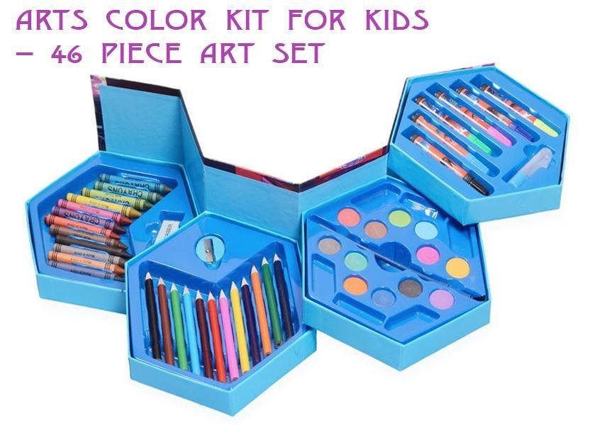 46 Pcs Plastic Art Colour Set with Color , Crayons, Oil Pastel and Sketch Pens - Shivani Jaswal 46 Pcs Plastic Art Colour Set with Color , Crayons, Oil Pastel and Sketch Pens