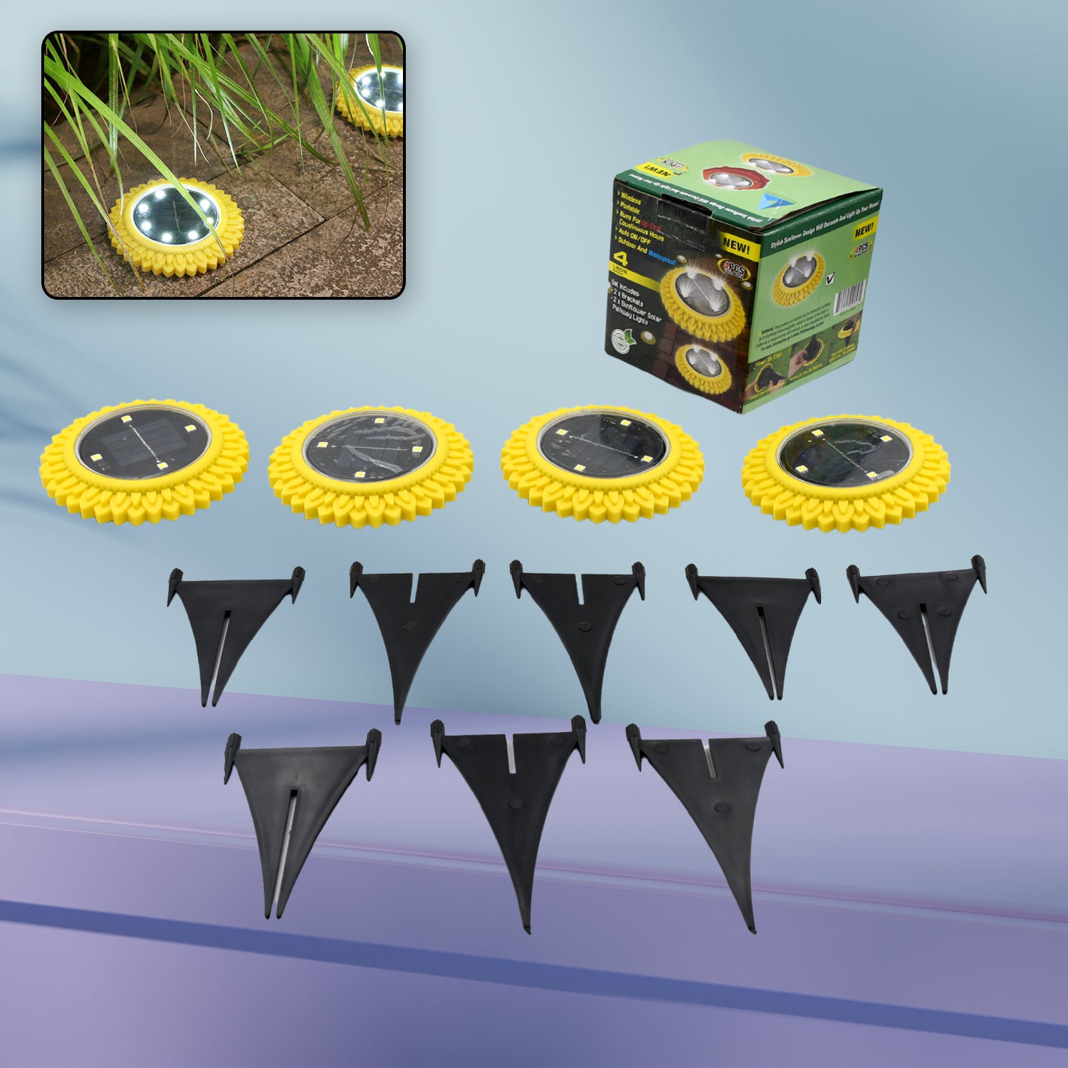 4 Pack Solar Ground Lights, LED Solar Powered Disk Lights Outdoor Waterproof Garden Landscape Lighting for Yard Deck Lawn Pathway Walkway Balcony Decoration - Shivani Jaswal 4 Pack Solar Ground Lights, LED Solar Powered Disk Lights Outdoor Waterproof Garden Landscape Lighting for Yard Deck Lawn Pathway Walkway Balcony Decoration