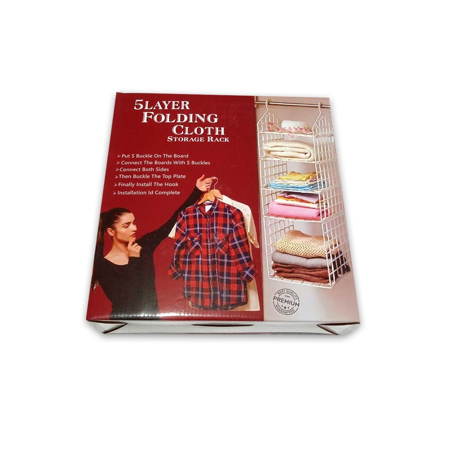 Multipurpose 5 Layer Folding Clothes Storage Racks||Closet for Students Wardrobe Shelves Socks, Scarf, t-Shirt, etc||Hanging Organizer Storage Holders & Racks - Shivani Jaswal Multipurpose 5 Layer Folding Clothes Storage Racks||Closet for Students Wardrobe Shelves Socks, Scarf, t-Shirt, etc||Hanging Organizer Storage Holders & Racks