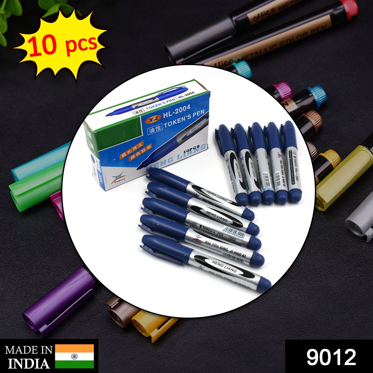10Pc Blue Marker and pen used in studies and teaching white boards in schools and institutes for students. - Shivani Jaswal 10Pc Blue Marker and pen used in studies and teaching white boards in schools and institutes for students.