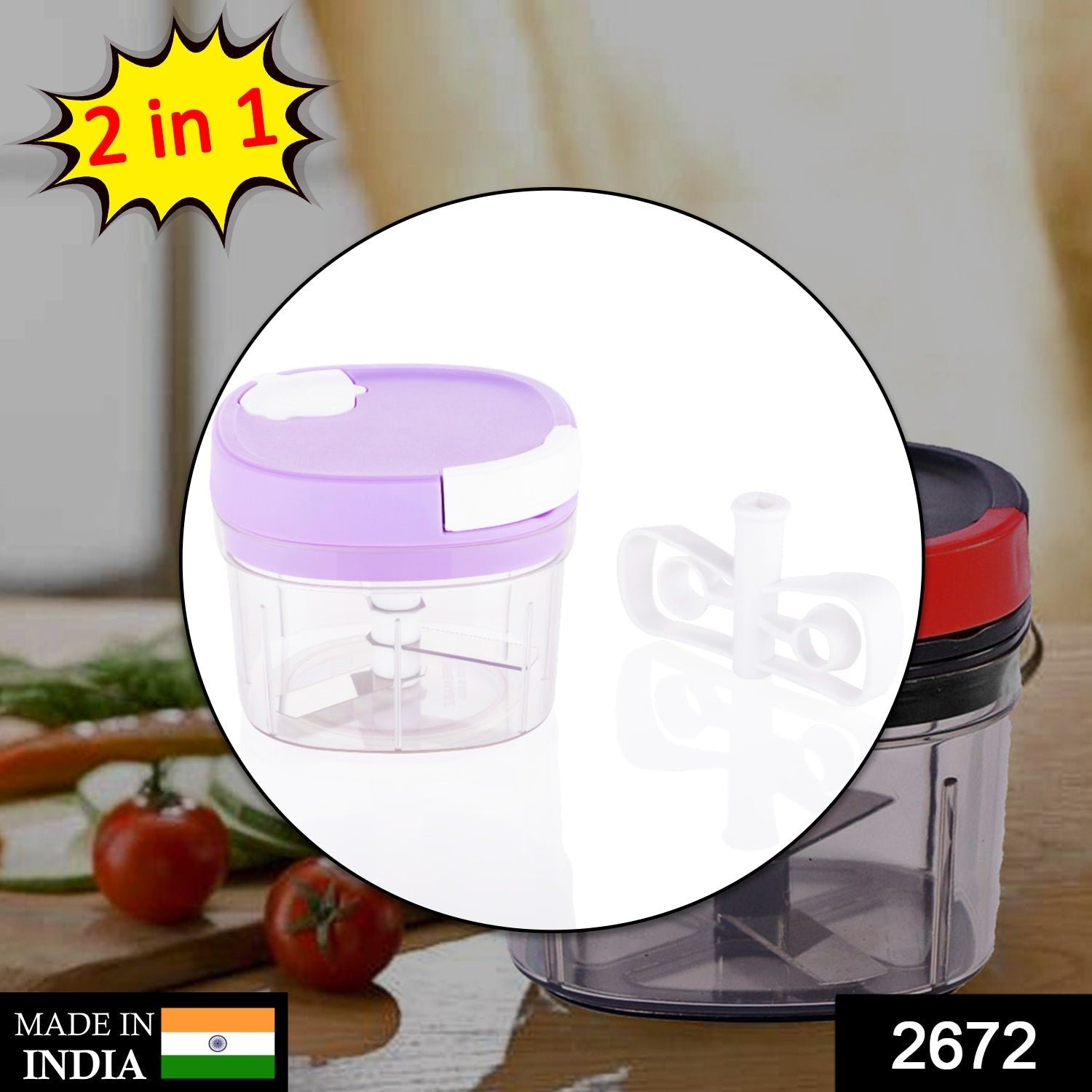 2in1 Handy Chopper And Slicer For Home & kitchen (600ML Capacity) - Shivani Jaswal 2in1 Handy Chopper And Slicer For Home & kitchen (600ML Capacity)