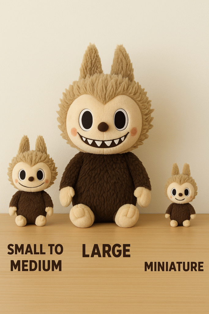 Labubu Plush Toys in various sizes: small, medium, large, and miniature, perfect for any collection.